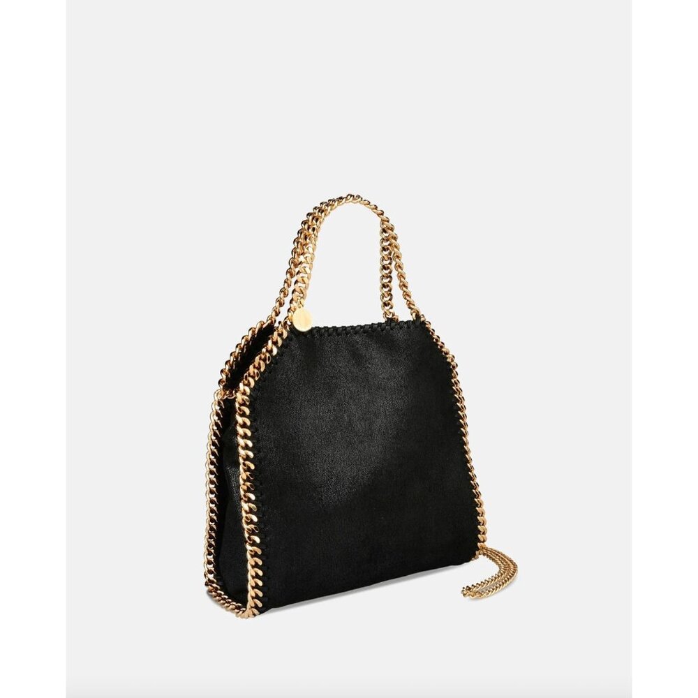 STELLA MCCARTNEY BLACK MINI FALABELLA WITH GOLD CHAIN - Picture 2 of 3